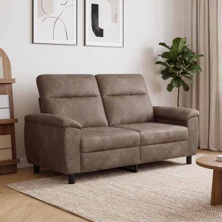 Divano moderno vidaXL in microfibra e similpelle grigio scuro con struttura in metallo L: 178 cm, P: 90 cm, H: 95 cm