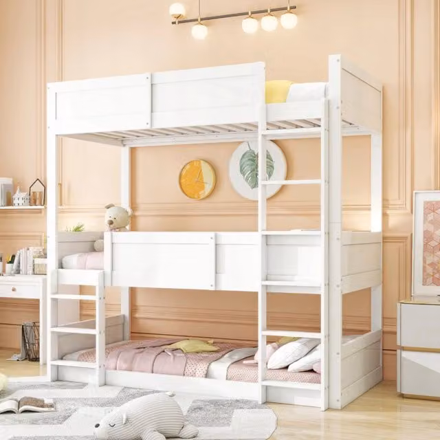 Letto a castello in legno - Xylo - 90x200 - Bianco