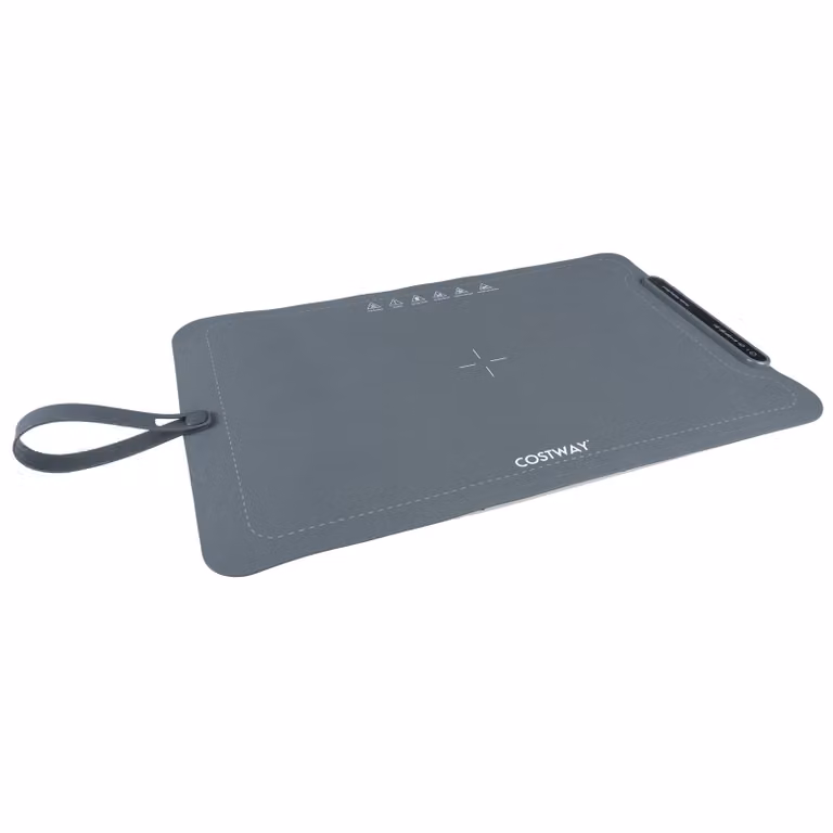 Costway Vassoio riscaldante elettrico in silicone pieghevole, Scaldavivande per cibo con 3 temperature e blocco per bambini
