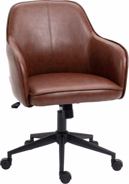 Sedia da ufficio girevole ed ergonomica, regolabile in altezza, marrone, 58,5 cm x 62 cm x 91 cm, per casa e studio