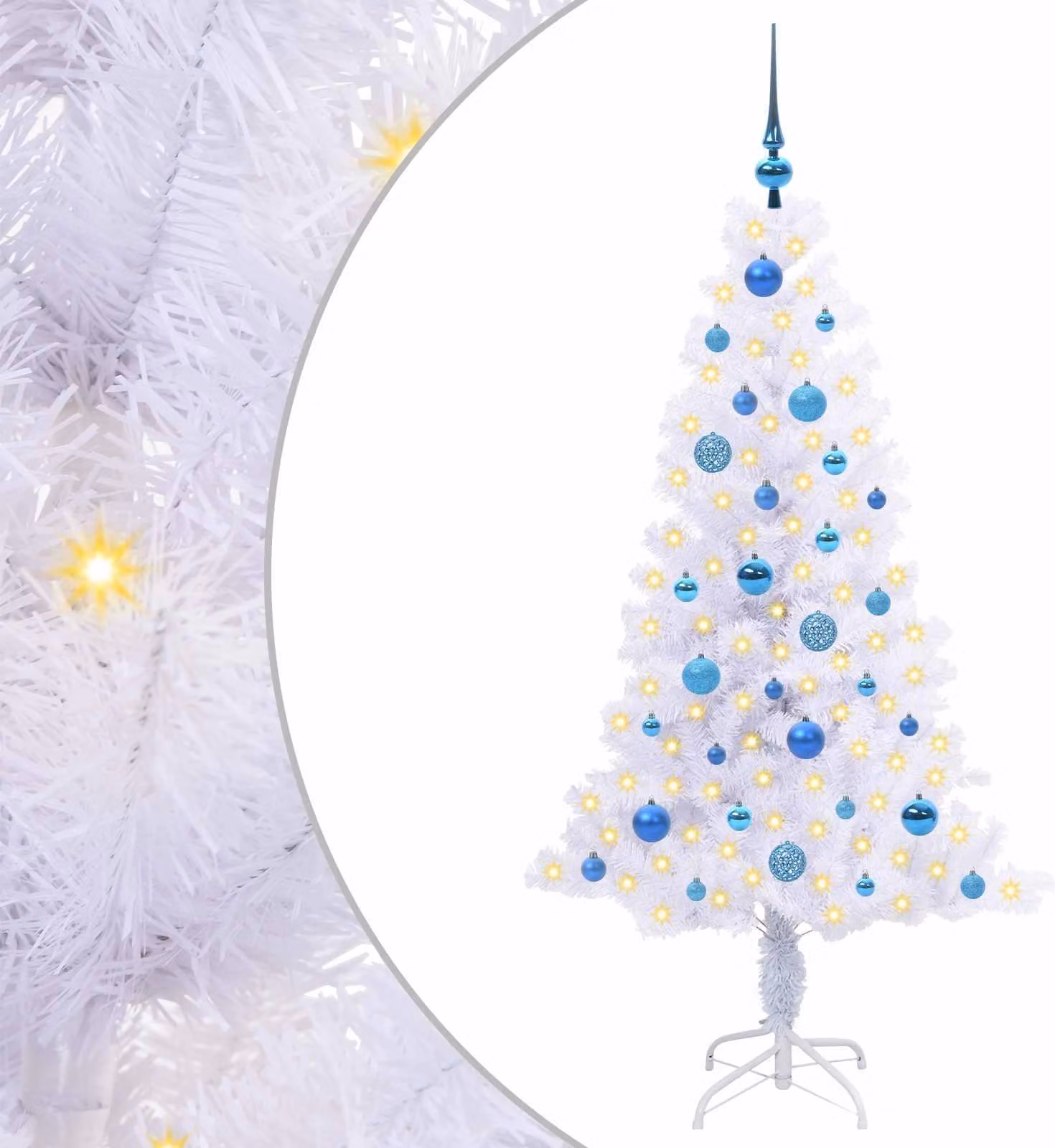 Albero di Natale artificiale Bianco 150 cm PVC e Acciaio