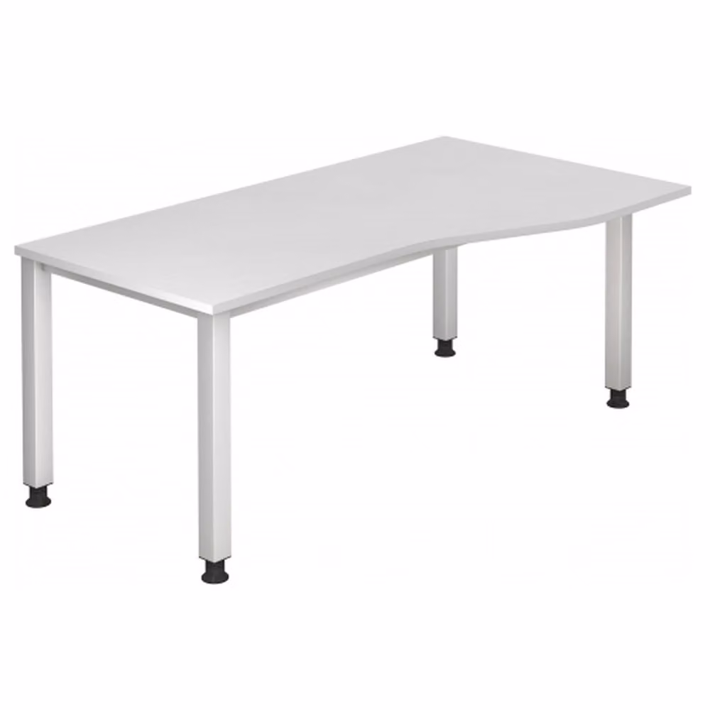 HAMMERBACHER QS18 höhenverstellbarer Schreibtisch weiß Trapezform