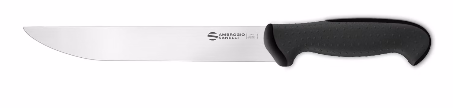 Coltello arrosto linea Tecna di Sanelli Ambrogio, lama cm 23, manico nero