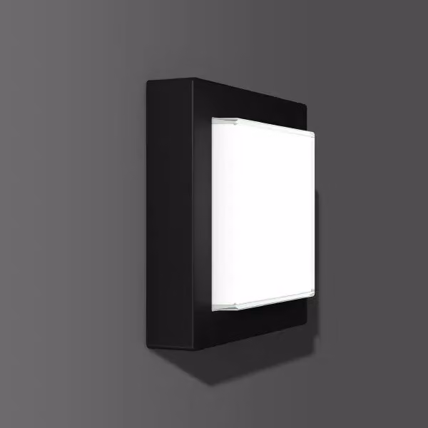 RZB Cadero Quadra, 13 W, 630 lm, 830, antracite, on/off, plafoniere e applique, L 257 P 257 A 81, 128°, vetro opalino 581637.0031.19