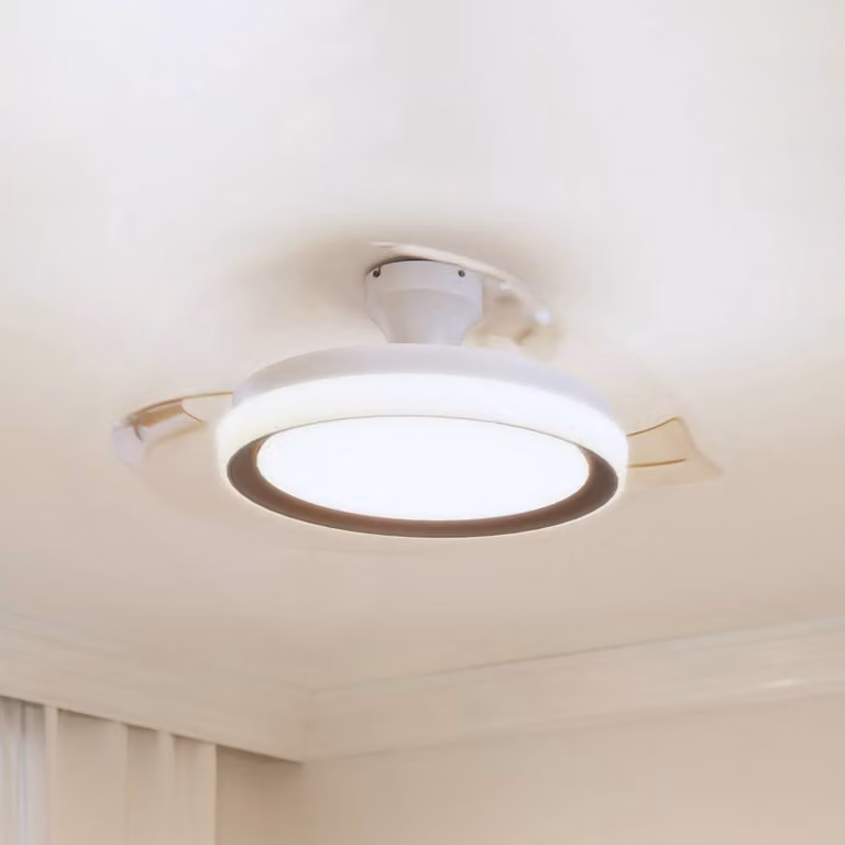 Philips Ventilatore da soffitto LED Bliss, oro/bianco, CC, silenzioso dimmerabile, Bianco / Opale, Soggiorno / Sala da pranzo, Metallo, Moderno