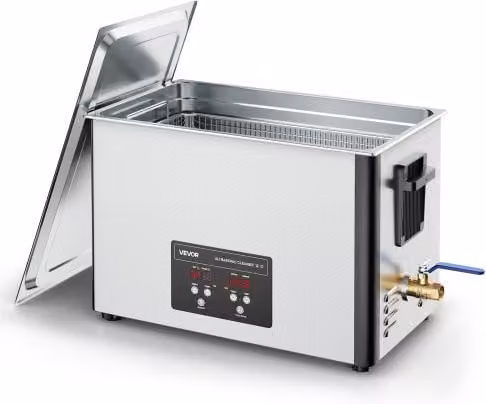 Pulitore a Ultrasuoni Professionale VEVOR in Acciaio Inossidabile Argento, 480 W, 40 kHz, Capacità 33,5 l