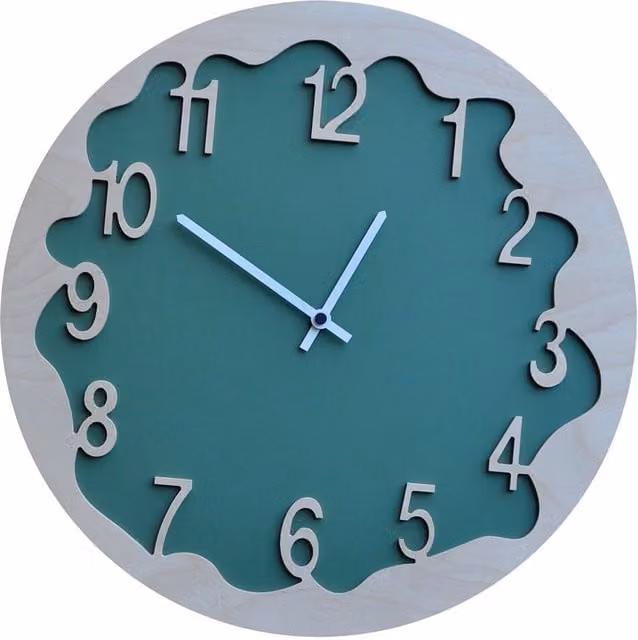 Orologio da parete rotondo Pirondini Italia modello Ombre colore verde in legno, Diametro: 48 cm – 1