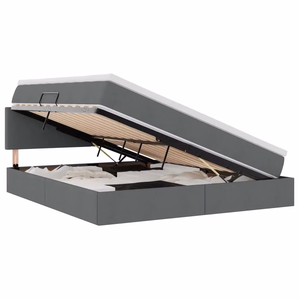 Letto con contenitore e materasso ibrido vidaXL Grigio e Bianco L/P: 180 x 200 cm – 2