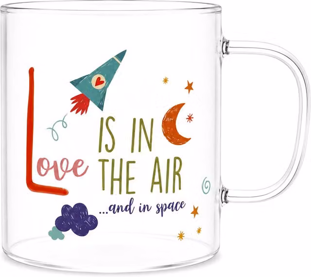 Mug a forma di lettera L in vetro borosilicato trasparente Borostories, 440 ml
