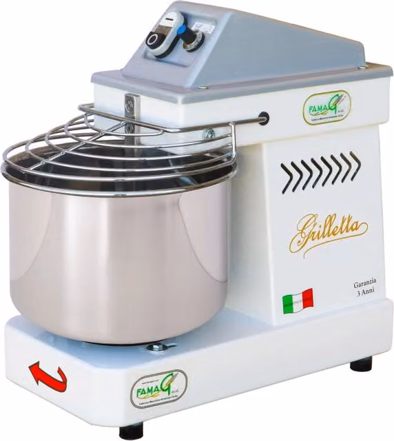 Impastatrice a spirale Famag Grilletta IM5/230 bianca con testa fissa, capacità 5 kg, 350W e 10 velocità in acciaio inox – 1