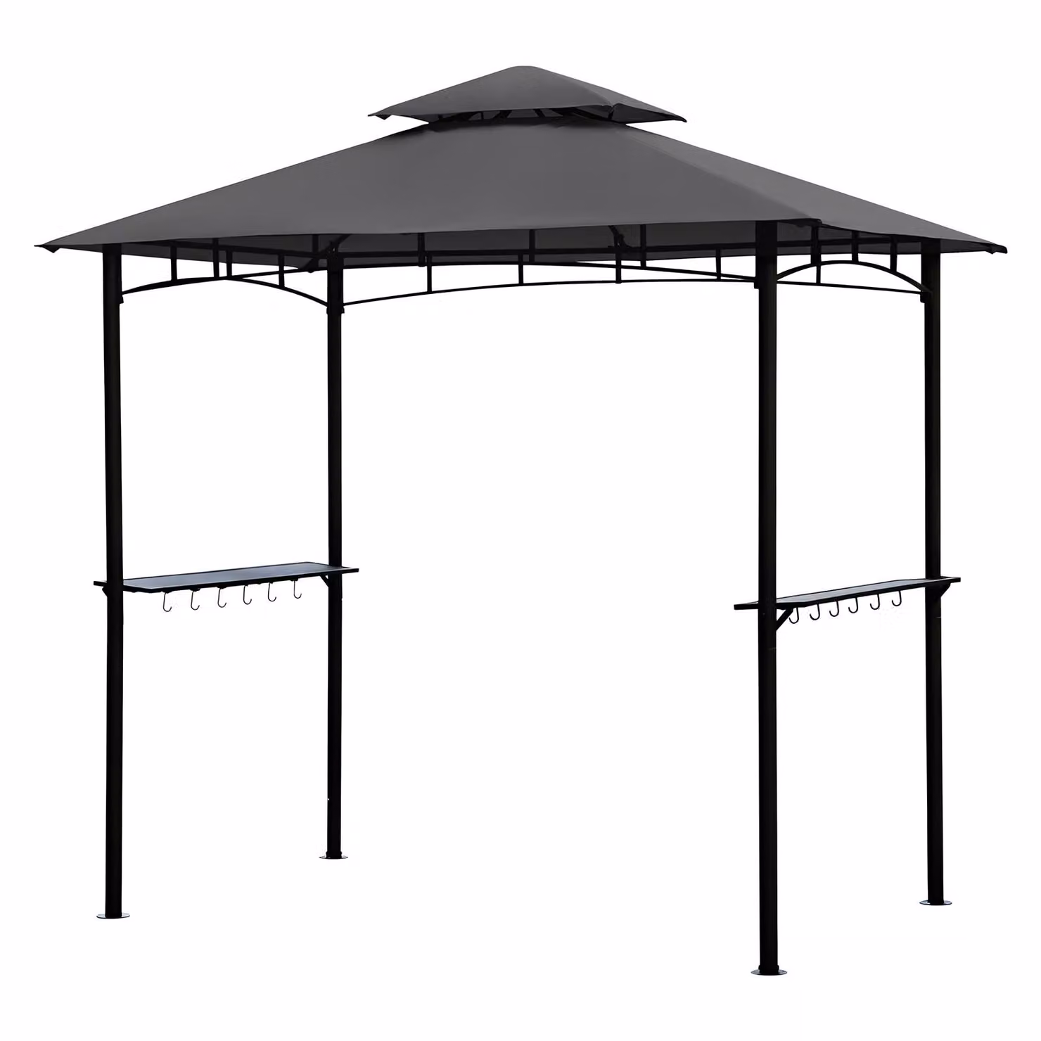 Sekey Gazebo per barbecue Gazebo da giardino Gazebo da balcone Tenda per barbecue UV50+ con ripiani Tetto doppio 245 x 150 x 250 cm