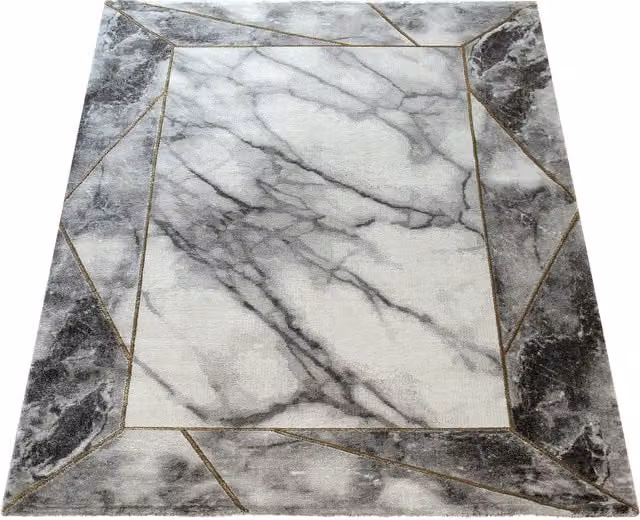 Tappeto Krevor giallo con design geometrico moderno L: 150 cm, P: 80 cm