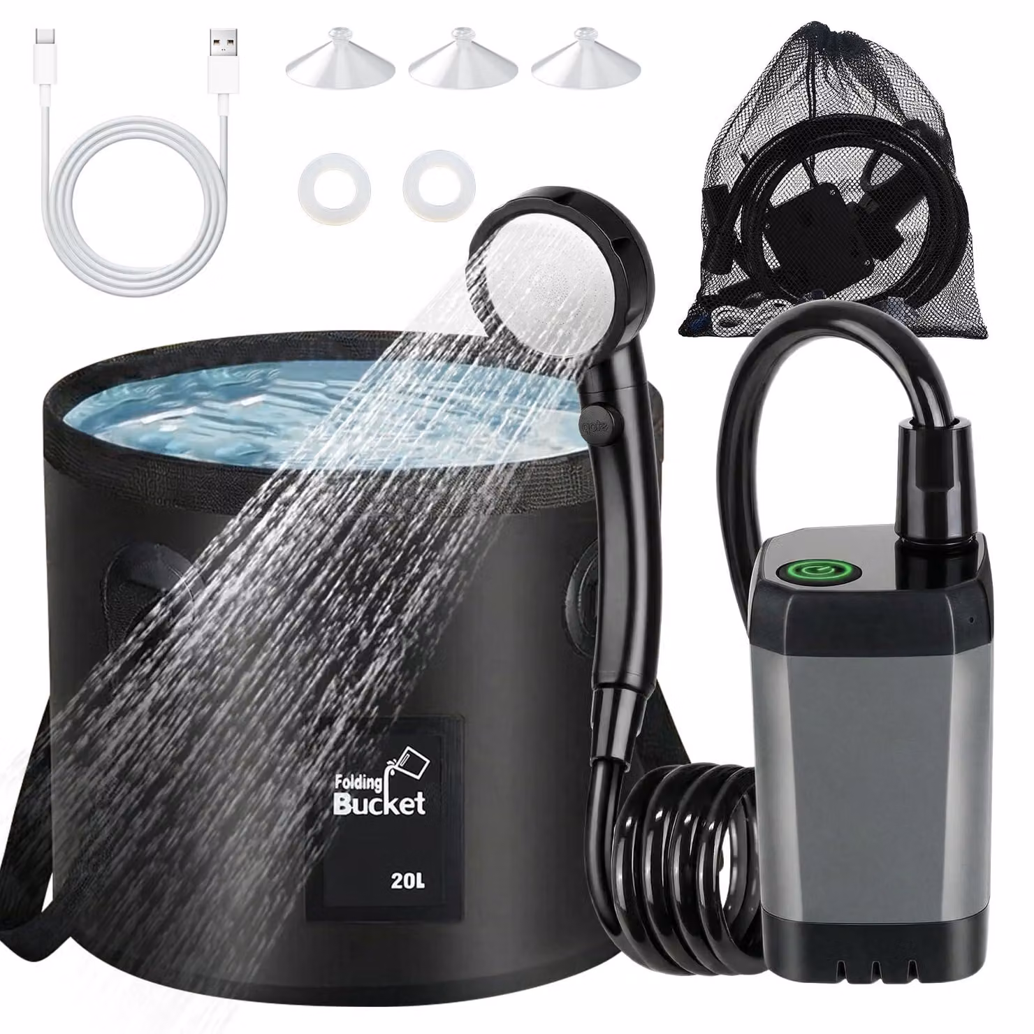 Mkitnvy: Doccia portatile per campeggio, con indicatore di temperatura
