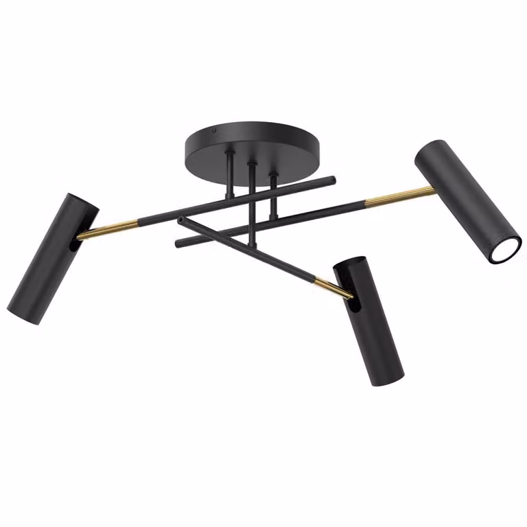 Axion nero-oro lampada da soffitto minimalista 3xGU10 8W Luminex