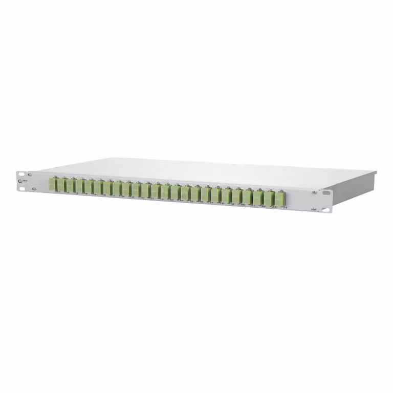 Metz Connect OpDAT fix pannello di giunzione 24xSC-D (verde chiaro), OM5, grigio 150258BM24-E