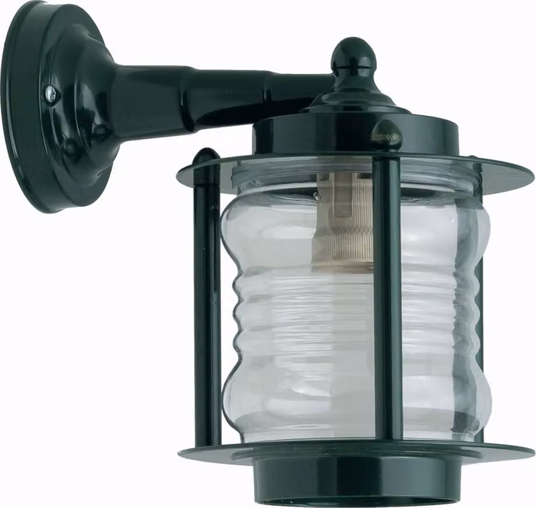 Lampada da parete per esterni in ottone massiccio vetro E27 IP23 24 cm di altezza verde nautico lampada da parete per esterni