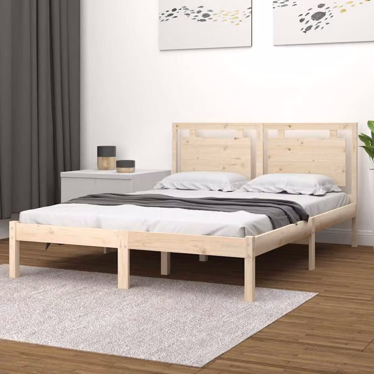 vidaXL Giroletto in Legno di Pino Massello con Doghe Piatte L/P/H: 120 x 200 x 31 cm