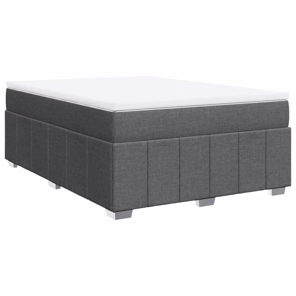 Giroletto a Molle con Materasso Grigio Scuro 140x200cm Tessuto