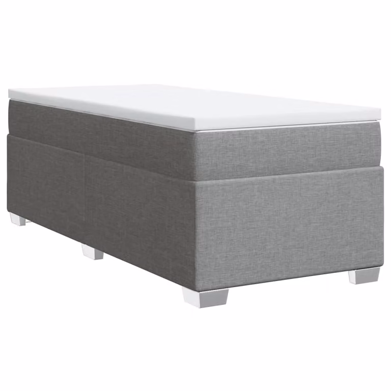 Giroletto a Molle con Materasso Grigio Chiaro 90x190 cm Tessuto