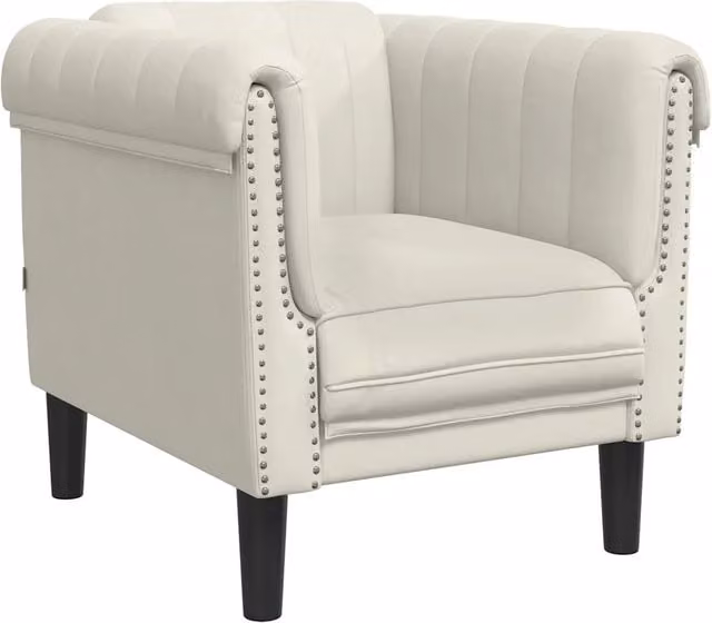 Poltrona | Sedia Relax Crema in Velluto