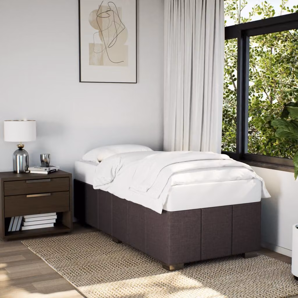 Giroletto vidaXL senza materasso in tessuto marrone scuro L 90 cm x P 200 cm