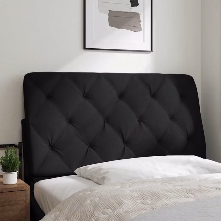 vidaXL Cuscino Testiera Nero 100 cm in Tessuto