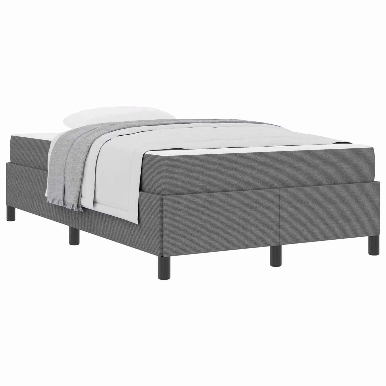Struttura del letto imbottita moderna vidaXL in tessuto grigio e bianco L/P: 120 x 200 cm
