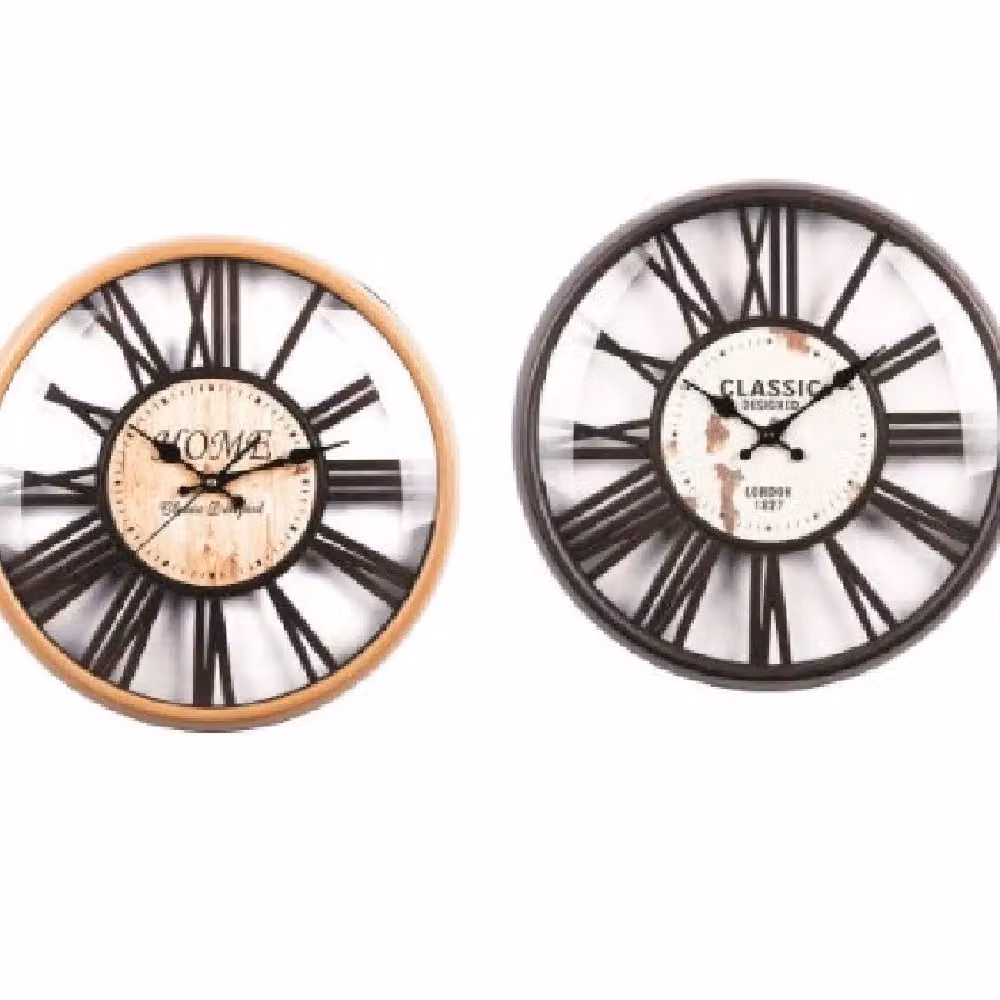Orologio da parete tondo Kaela in plastica stile vintage retro multicolore, Diametro: 41 cm – 2