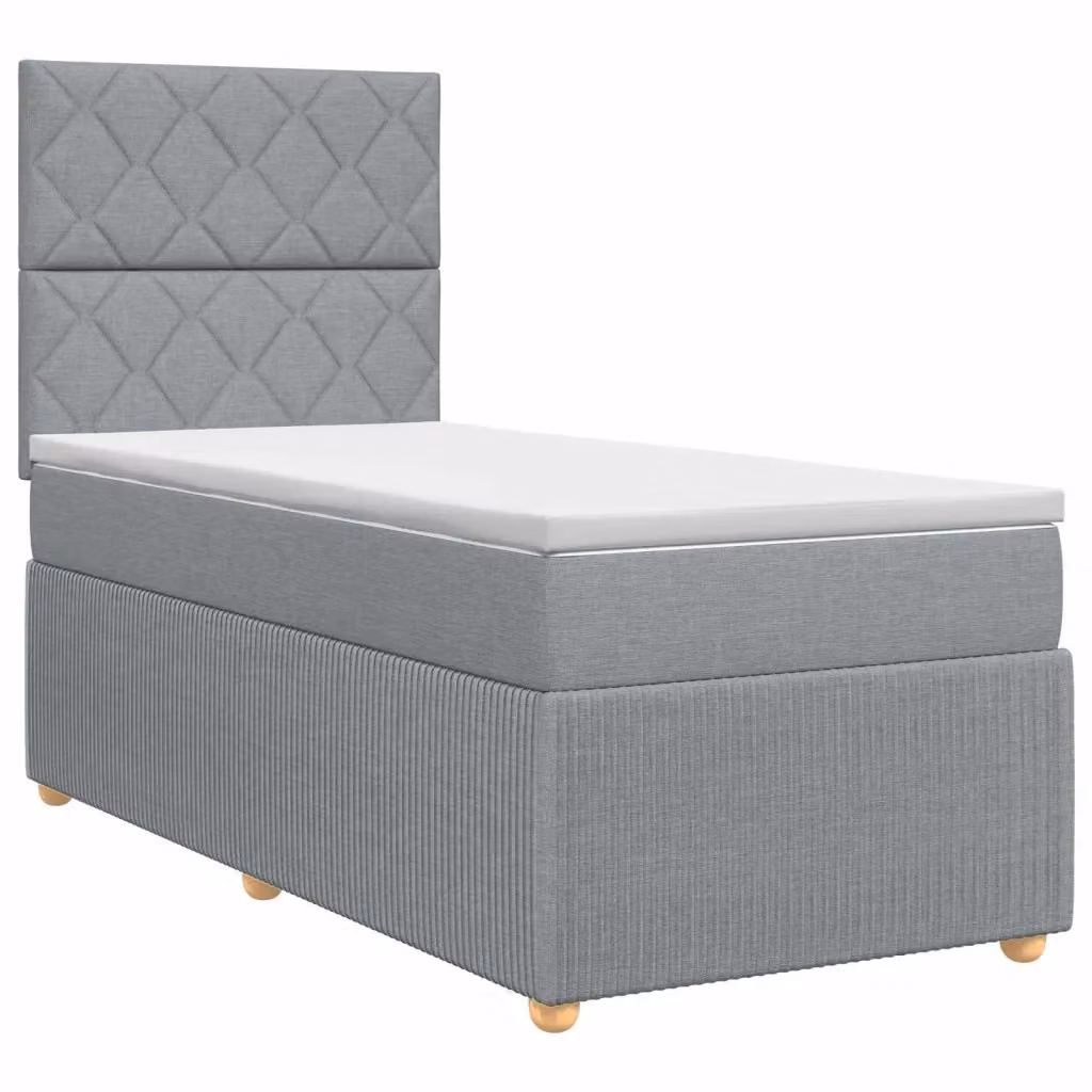 Letto box spring con materasso vidaXL Grigio e Bianco L/P: 100 x 200 cm – 2