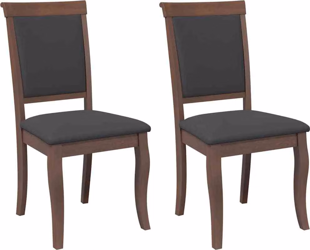 Sedie da Pranzo con Cuscini 2pz Marrone Legno Massello di Hevea