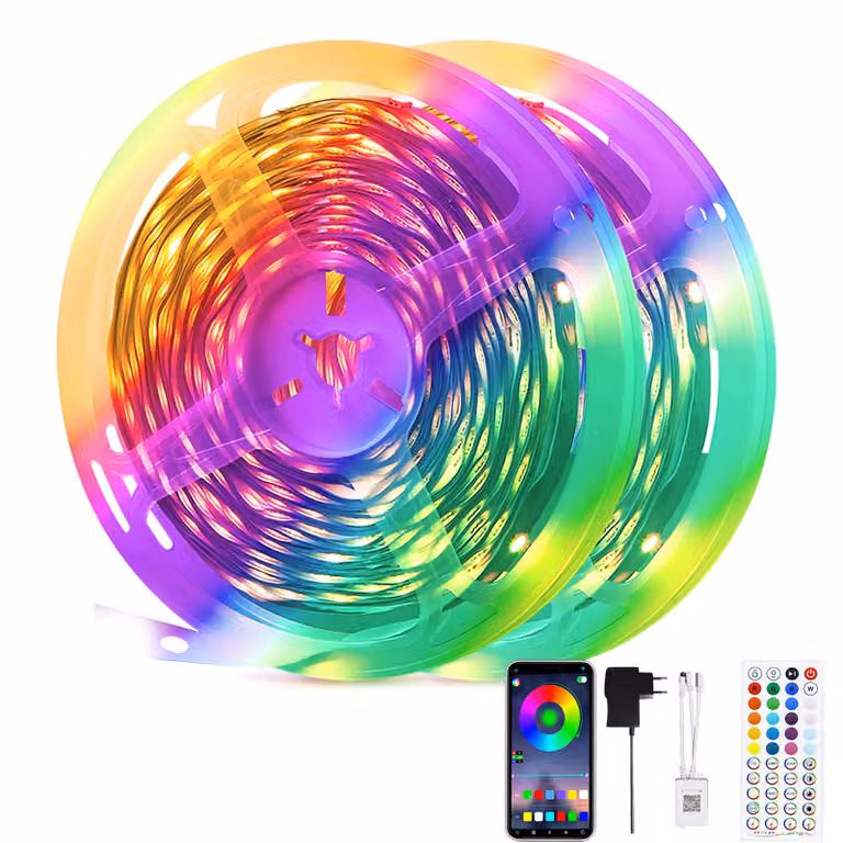 ZMH Striscia LED 30 m Striscia LED Party Gaming Decorazione Luce RGB Autoadesiva Retroilluminazione TV Illuminazione TV con telecomando Smart Dimmable Music Sync per Camera