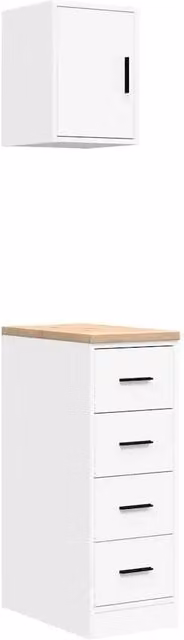 Set di 2 armadi da giardino bianchi in legno di pino DESIGN IN da appendere al muro