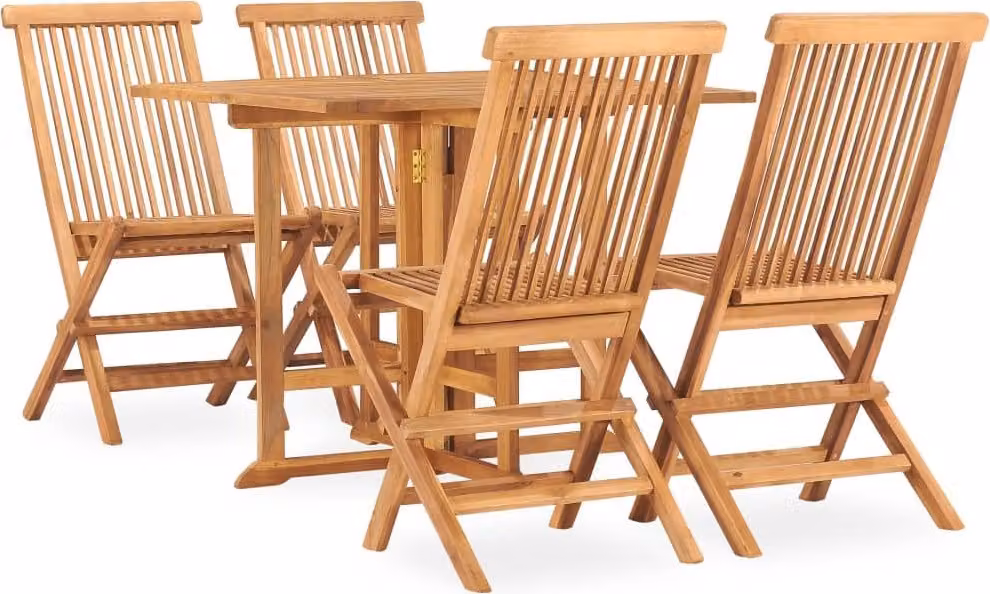 Maison Exclusive - Set da pranzo da giardino pieghevole in legno massello di teak, 5 pezzi