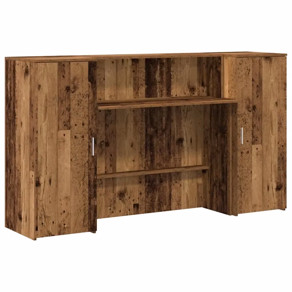 Banco Reception in Legno Rustico Marrone vidaXL L/P/H: 180 x 50 x 103,5 cm – 2