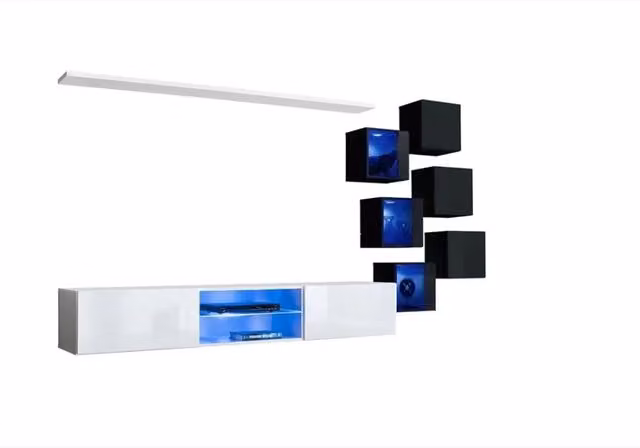 Set di mobili da salotto SWITCH XXI design, colore bianco e nero.