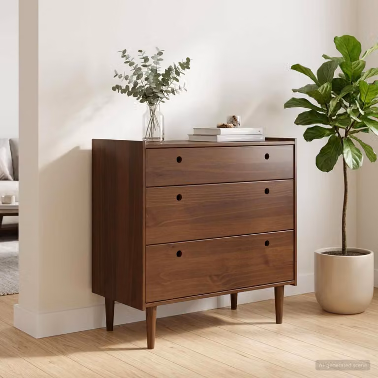 Cassettiera vidaXL BILBAO in legno di pino, colore marrone, L: 90 cm, P: 45 cm, H: 89 cm