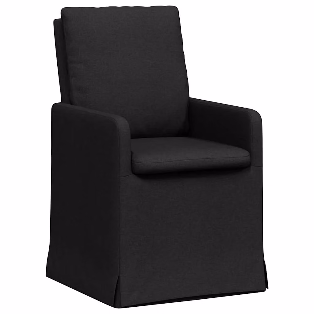 Set di 2 sedie da pranzo vidaXL in tessuto nero, L 57 cm x P 67 cm x H 98 cm – 2