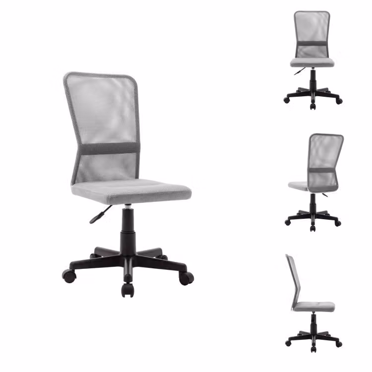 vidaXL Sedia da ufficio grigia 44x52x100 cm in tessuto a rete - Sedie da ufficio