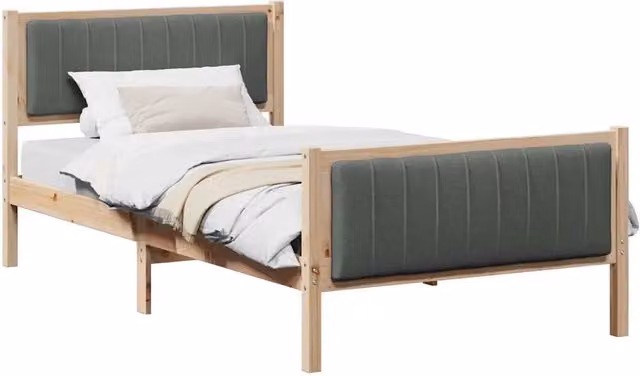 Letto singolo | Letto per adulti | Struttura del Letto marrone e grigio scuro 100 x 200 cm
