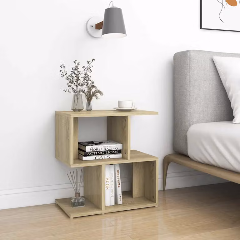 Set di 2 comodini moderni vidaXL in legno Rovere Sonoma, L 50 cm x P 30 cm x H 51,5 cm