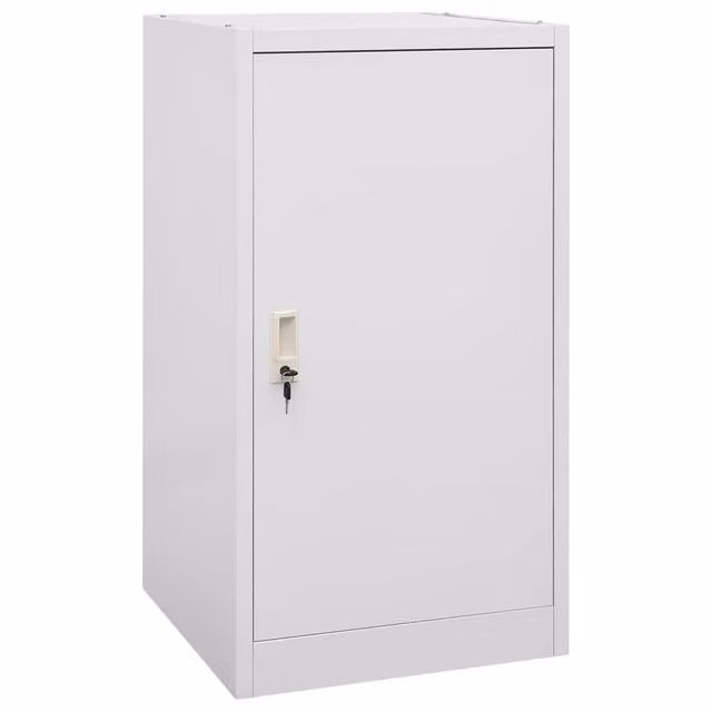 Armadio per selle moderno per stalla 53 x 53 x 105 cm con serratura e ganci in acciaio grigio chiaro 02_0046985
