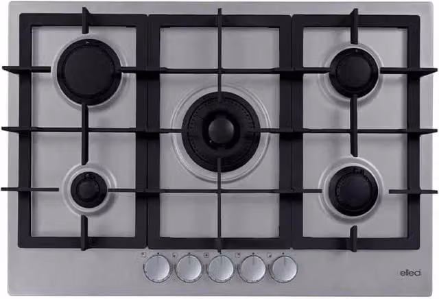 Piani cottura da incasso elleci Plano Plus 75 5 fuochi Keratek Plus 97 Grigio Light Grey PKPP75197CS