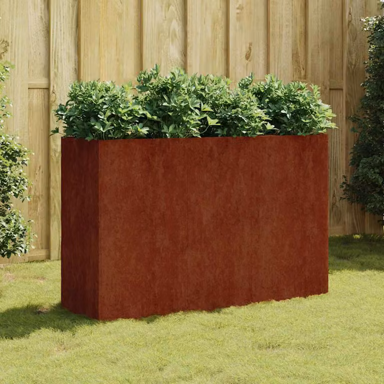 Fioriera Rialzata da Giardino vidaXL in Acciaio Corten Marrone L: 120 cm, P: 40 cm, H: 80 cm