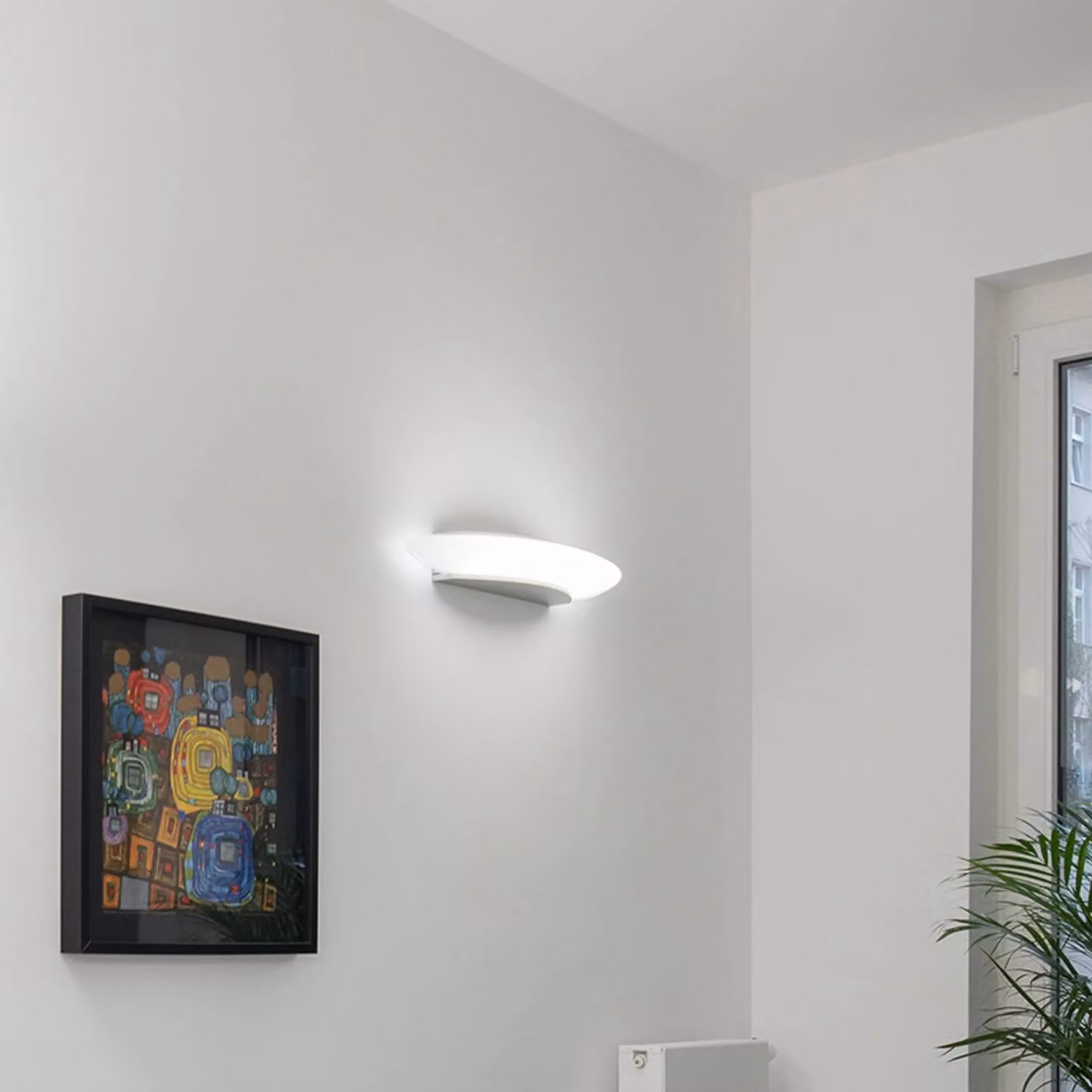 BEGA Applique da parete a LED Ring of Fire, dimmerabile, Bianco / Opale, Soggiorno / Sala da pranzo, Vetro, Moderno, Applique a LED
