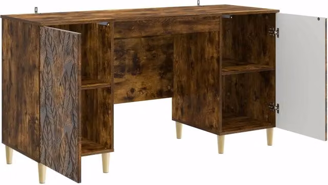 Scrivania | Tavolo da Ufficio Rovere Fumo Legno ingegnerizzato 142,5 x 50 x 75 cm