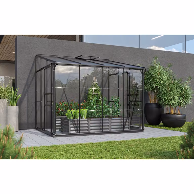 Serra addossata Vitavia "Osiris 5200" nero 5,2 m² Vetro di sicurezza temperato da 3 mm, HKP da 6 mm