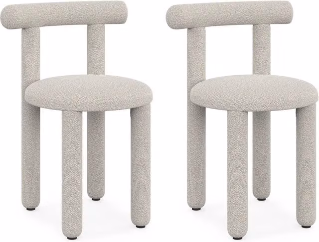 Set di 2 sedie RIME IDMarket in tessuto bouclé color beige – 1
