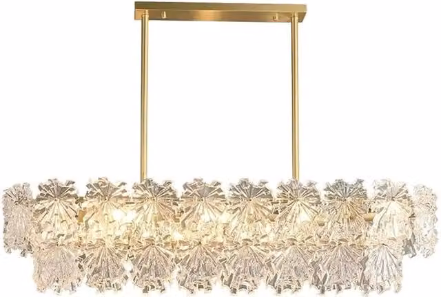 Lampada a sospensione Toolight APP1198-4CP in metallo e cristallo color oro e trasparente – 1