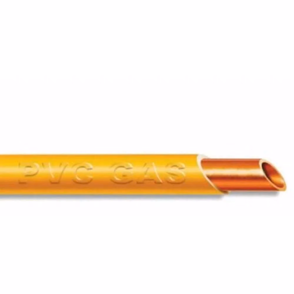 Tubo in rame e PVC per gas Coxe By Edilidrico colore giallo diametro 14 mm rotolo da 50 m – 2