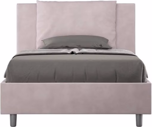 Letto imbottito Antea Ityhome color glicine in microfibra con rete, L/P/H: 120 x 210 x 110 cm